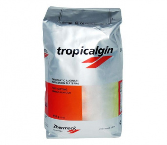 Tropicalgin (453gm) - хроматический беспыльный альгинат с быстрым схватыванием | Zhermack (Италия)